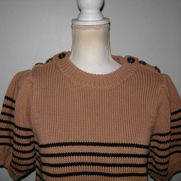 English Factory Striped Pullover Puffy Sleeve Sweater - Picture 3 of 9
